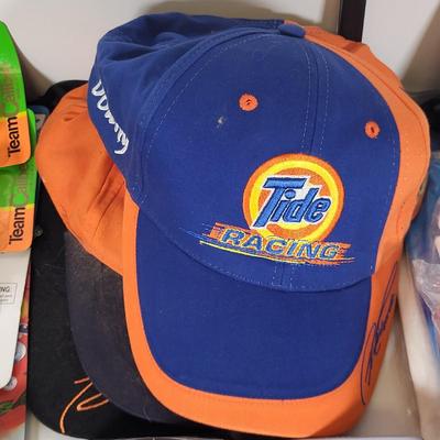 LOT 96: Nascar Memorabilia Lot Including Autographed Geico T-shirt, Toy Replicas and More