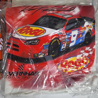 LOT 96: Nascar Memorabilia Lot Including Autographed Geico T-shirt, Toy Replicas and More