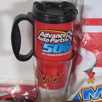 LOT 97: Nascar Memorabilia Lot Featuring Sponsor Hats, Dale Earnhardt Jr Toy Car 1:64 Replica and More