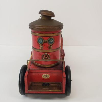 LOT 105: Vintage TM Toys Tin Litho Fire Trucks