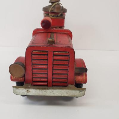 LOT 105: Vintage TM Toys Tin Litho Fire Trucks