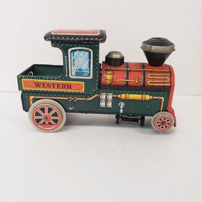 LOT 106: Vintage Western Train Tin Litho Toys Need Repair