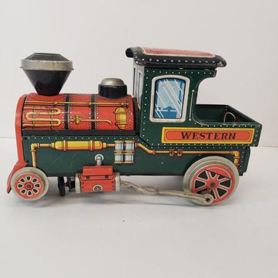 LOT 106: Vintage Western Train Tin Litho Toys Need Repair