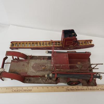 LOT 109: Vintage Fire Truck Toy Parts/Repair