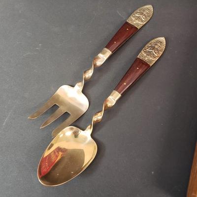 LOT 112: Vintage Urai Thailand Flatware Set with Buddha Design