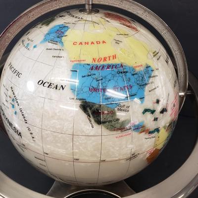 LOT 113: Mother of Pearl Style Tabletop World Globe