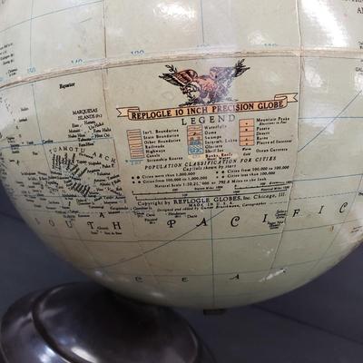 LOT 114: Vintage Replogle 10" World Globe & Decorative Tabletop Globe