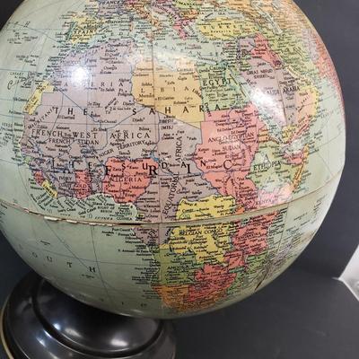 LOT 114: Vintage Replogle 10" World Globe & Decorative Tabletop Globe