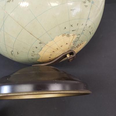 LOT 114: Vintage Replogle 10" World Globe & Decorative Tabletop Globe