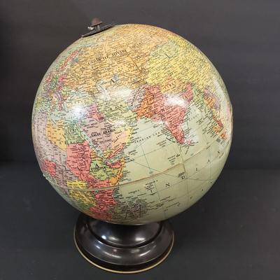 LOT 114: Vintage Replogle 10" World Globe & Decorative Tabletop Globe
