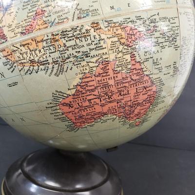 LOT 114: Vintage Replogle 10" World Globe & Decorative Tabletop Globe