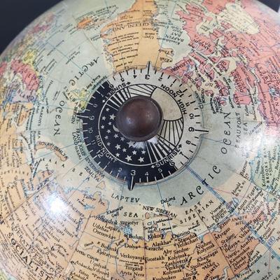 LOT 114: Vintage Replogle 10" World Globe & Decorative Tabletop Globe