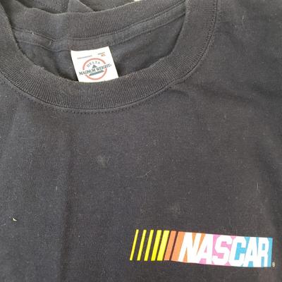 LOT 118: Huge Nascar Collection; Tshirts, Hats, Toy Cars, Flag & More