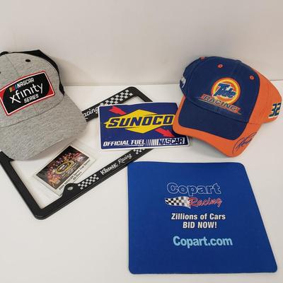 LOT 118: Huge Nascar Collection; Tshirts, Hats, Toy Cars, Flag & More