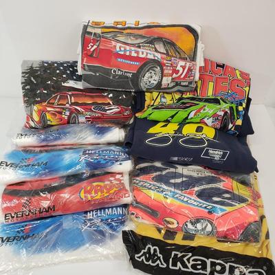 LOT 119: Nascar Tshirt Collection with Autographed Racing Shirt