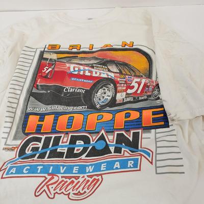 LOT 119: Nascar Tshirt Collection with Autographed Racing Shirt