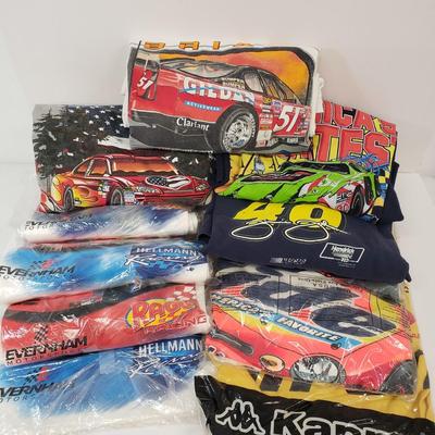 LOT 119: Nascar Tshirt Collection with Autographed Racing Shirt