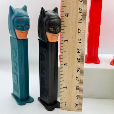 LOT 127: Super Hero Pez Dispensers: Vintage Spiderman, Batman & Wonder Woman