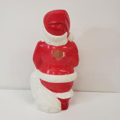 LOT 141: Vintage Empire Santa Blowmold & Reindeer Pull Toy with Santa Mask