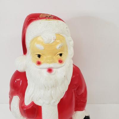LOT 141: Vintage Empire Santa Blowmold & Reindeer Pull Toy with Santa Mask