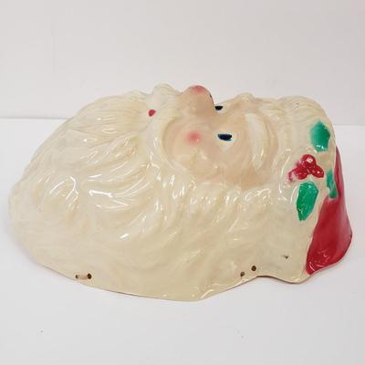 LOT 141: Vintage Empire Santa Blowmold & Reindeer Pull Toy with Santa Mask