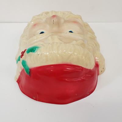 LOT 141: Vintage Empire Santa Blowmold & Reindeer Pull Toy with Santa Mask