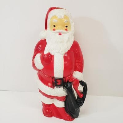 LOT 141: Vintage Empire Santa Blowmold & Reindeer Pull Toy with Santa Mask