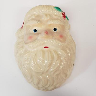 LOT 141: Vintage Empire Santa Blowmold & Reindeer Pull Toy with Santa Mask