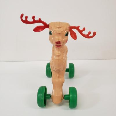 LOT 142: Empire Blowmold Reindeer with Santa Blowmold & Mask