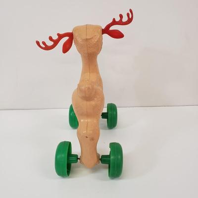 LOT 142: Empire Blowmold Reindeer with Santa Blowmold & Mask