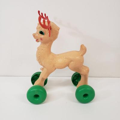 LOT 142: Empire Blowmold Reindeer with Santa Blowmold & Mask