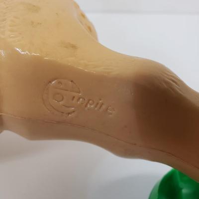 LOT 142: Empire Blowmold Reindeer with Santa Blowmold & Mask