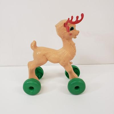 LOT 142: Empire Blowmold Reindeer with Santa Blowmold & Mask