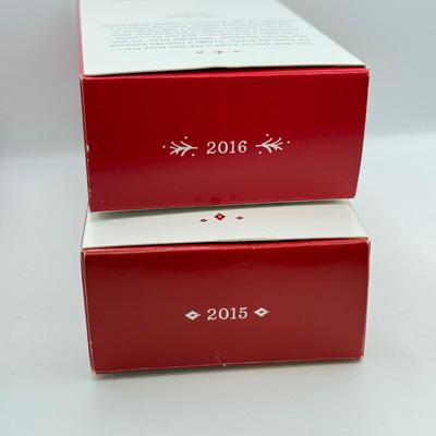 LOT 174: Hallmark Keepsake Magic Guitar Ornaments in Boxes: Run Run Rudolph & Up on the Housetop