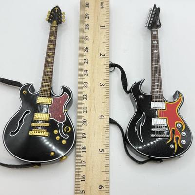 LOT 173: Hallmark Keepsake Guitar Ornaments in Boxes: The Thrill is Gone & Rock and Roll All Nite