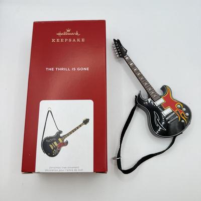 LOT 173: Hallmark Keepsake Guitar Ornaments in Boxes: The Thrill is Gone & Rock and Roll All Nite