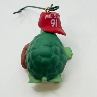 LOT 177: Hallmark Keepsake Ornaments in Boxes: Bowling Monkey, Baseball & Fishing Santas & Turtle All Star