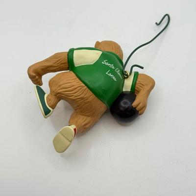 LOT 177: Hallmark Keepsake Ornaments in Boxes: Bowling Monkey, Baseball & Fishing Santas & Turtle All Star