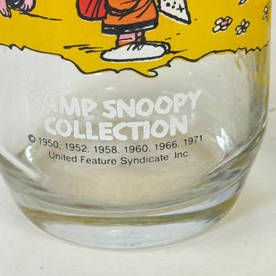LOT 180: Collectible Glasses: Camp Snoopy, Strawberry Short Cake & Pizza Hut Care Bears: Grumpy & Tenderheart