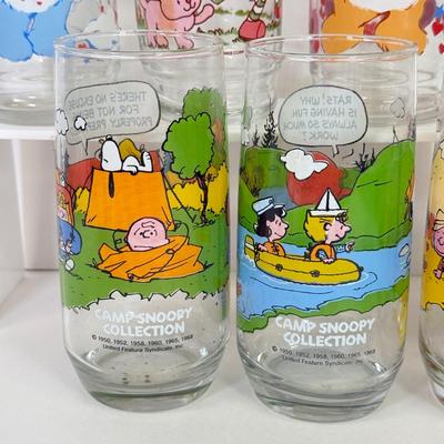 LOT 180: Collectible Glasses: Camp Snoopy, Strawberry Short Cake & Pizza Hut Care Bears: Grumpy & Tenderheart