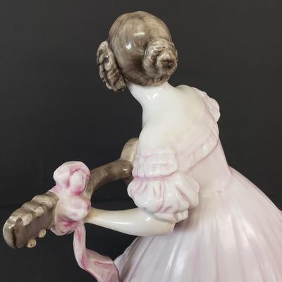 LOT 181: 14" Herend Porcelain Woman Playing Guitar