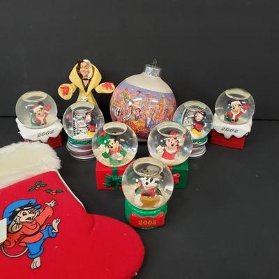 LOT 184: Disney Miniature Snowglobe Ornament Collection & More