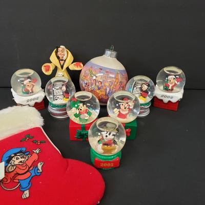 LOT 184: Disney Miniature Snowglobe Ornament Collection & More