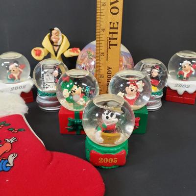LOT 184: Disney Miniature Snowglobe Ornament Collection & More