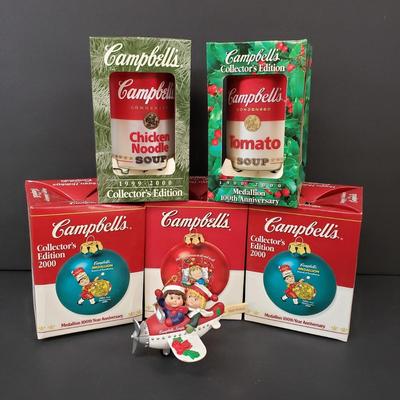 LOT 188: Campbell's Soup Can Ornaments, Balls & More
