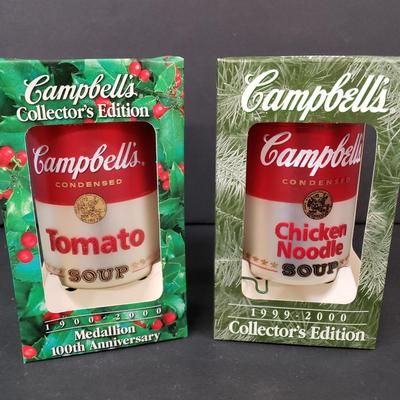 LOT 188: Campbell's Soup Can Ornaments, Balls & More