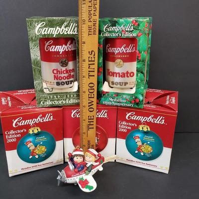 LOT 188: Campbell's Soup Can Ornaments, Balls & More