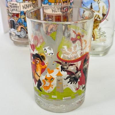 LOT 201: Collectible Glasses: Bud Nascar, Norman Rockwell, Niagara Falls, Shrek the Third & The Great Muppet Caper