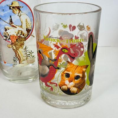 LOT 201: Collectible Glasses: Bud Nascar, Norman Rockwell, Niagara Falls, Shrek the Third & The Great Muppet Caper