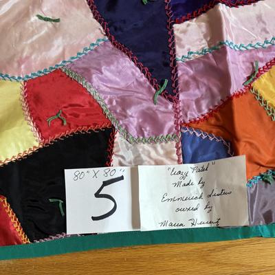 Crazy Pastel Quilt Made by Emmerick Sisters